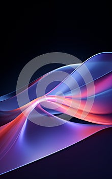 3D abstract shapes with liquid neon colors. Elegant portrait background.