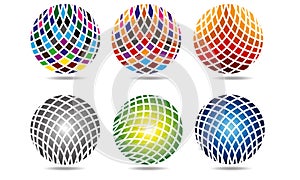 3D Abstract Sphere Logo Rounded Globle Circular Logo Template Modern Company Logo Symbol Vector