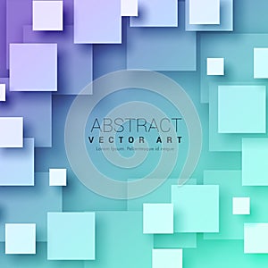 3d abstract squares background in blue color