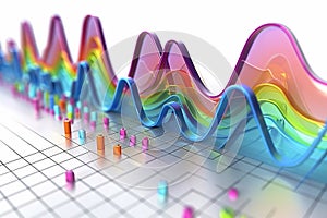 3D abstract vector illustration business graph analysis