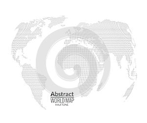 3d abstract world map planet, dots, global halftone concept