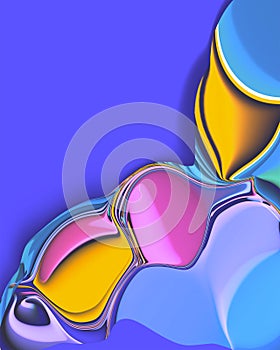 3D, abstraction border, asymmetry, blue background, bubbles, three-dimensional, graphic design, experiment, immersive, pattern,