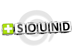 3D Add Sound Button Click Here Block Text