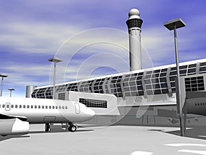 3d Airport terminal