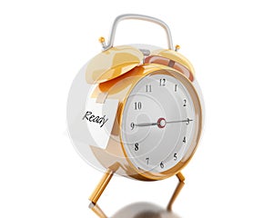 3d Alarm clock with sticky paper written