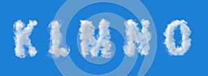 3d alphabet, k l m n o, uppercase letters made of clouds, 3d rendering, smoke