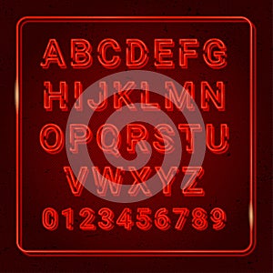 3d Alphabet with Neon Red effect for tittle or signs