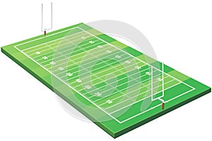 3D American football field cut out