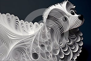 3D Animal Abstract character, Minimal background with Paper Origami Style blend Concept Style, Generative Ai