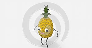 3D animated background of Pineapple fruit theme
