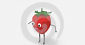 3D animated background of Strawberry fruit theme