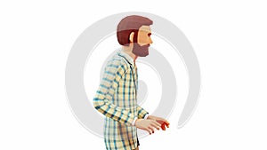 3D Animated Man Expressing Fear