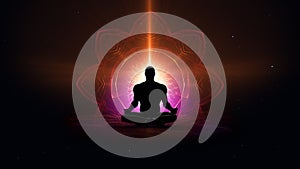 3D animated yoga lotus posture meditation