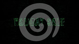 3D animation data digital code with `Holiday Sale` text