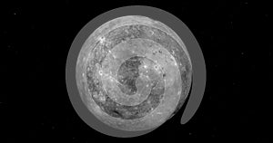 A 3D animation depicting the rotation of Mercury
