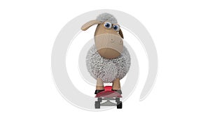 3d animation funny sheep skateboarding