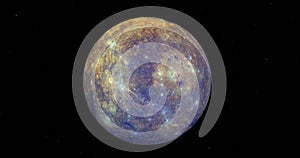 A 3D animation of Mercury rotation of with enhanced color