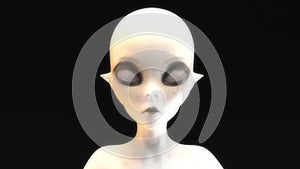 3D animation of a morphing alien face