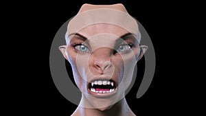 3D Animation of a morphing female Face