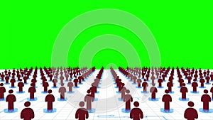 3d animation of people network linking sharing information and connecting together in internet or telecommunication social media c