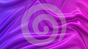 3D animation of red violet gradient of wavy cloth surface that forms ripples like in liquid surface or folds in tissue