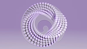 3d animation render of Abstract ring rotating. Smooth hypnotic pattern. Infinite seamless loop. Ring rotation light