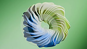 3d animation render of Abstract ring rotating. Smooth hypnotic pattern. Infinite seamless loop. Ring rotation light