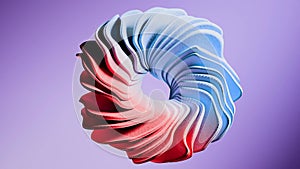 3d animation render of Abstract ring rotating. Smooth hypnotic pattern. Infinite seamless loop. Ring rotation light