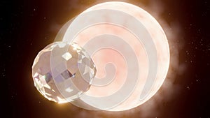 3d animation of rotating Lucy as a Diamond white dwarf star