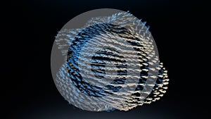 3d Animation of a tuna fish swarm