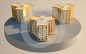 3d apartment blocks