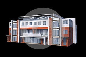 3D Apartment Building Architecture