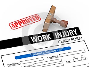 3d approved work injury compensation claim form