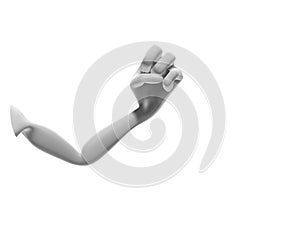 3D arm and hand isolated showing his fist