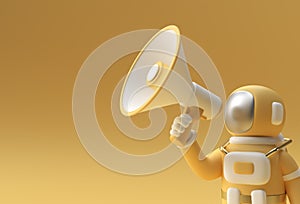 3D Astronaut is Calling for a Sale  Announcement  3D Render Flyer Poster Art Design Illustration