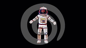 3D Astronaut speaks and gesticulates emotionally