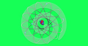 3D atom electrons orbiting a nucleus