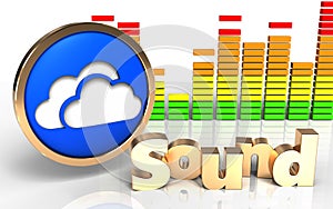 3d audio spectrum clouds symbol