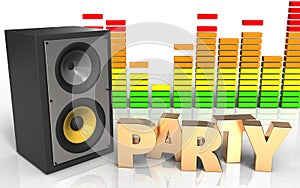 3d audio spectrum party sign