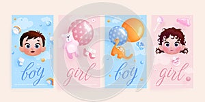 3d baby shower cards. Seiner newborn birth announcement or babies birthday party celebration invitation card design