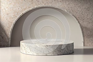 3D background marble and stone podium