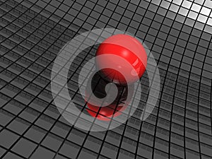 3d background with red ball