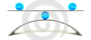 3d ball balance, concept of equilibrium photo