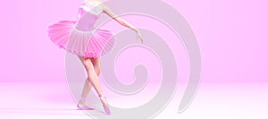 3D Ballerina legs in light classic pointe shoes