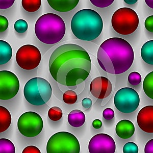3d balls colorful seamless background. Green, pink, purple color
