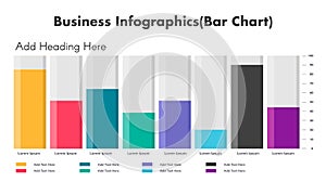 3D Bar Chart, Bar Graph Infographic Template.