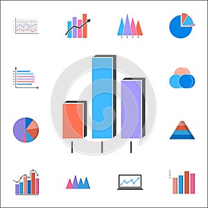 3D bar chart icon. Detailed set of Charts & Diagramms icons. Premium quality graphic design sign. One of the collection icons for