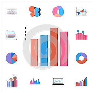 3D bar chart icon. Detailed set of Charts & Diagramms icons. Premium quality graphic design sign. One of the collection icons for