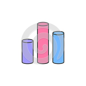 3D bar chart icon. Element of colored charts and diagrams for mobile concept and web apps. Icon for website design and development