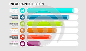 3D bar digital illustration Infographic workflow